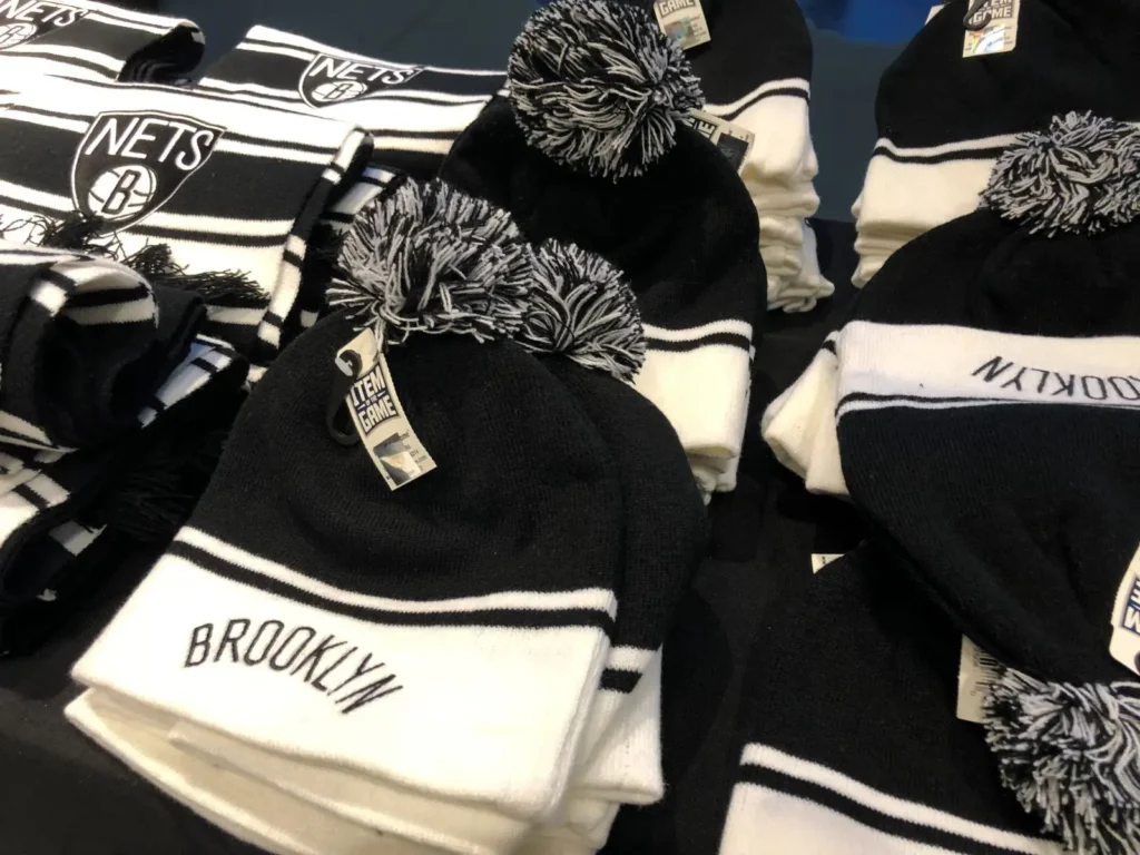 Bulk branded merchandise staged for dispatch